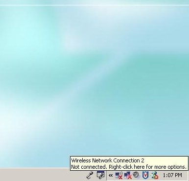 Screenshot showing where wireless connection icon is