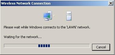 Screenshot showing connection progress