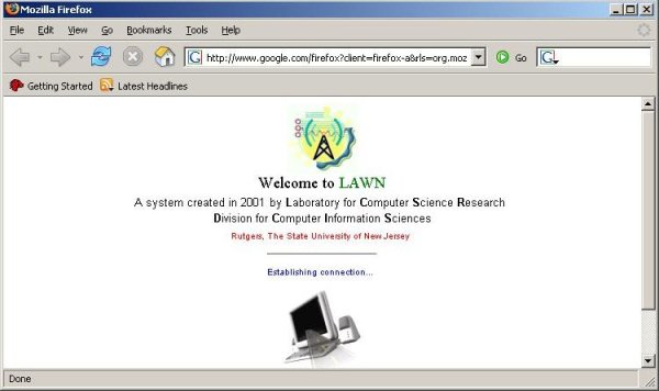 Screenshot explaining if user successfully connected to LAWN